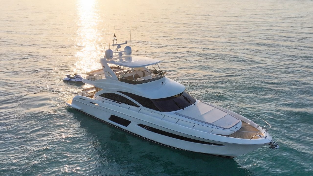 75ft Majesty premium yacht rental Dubai — luxury charter for 35 guests with 4 cabins and jet ski